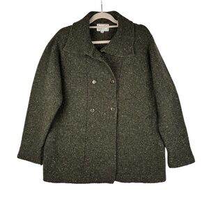 Kerry Traditions 100% Wool Cardigan Size M Green Womens Two Raws Button closure